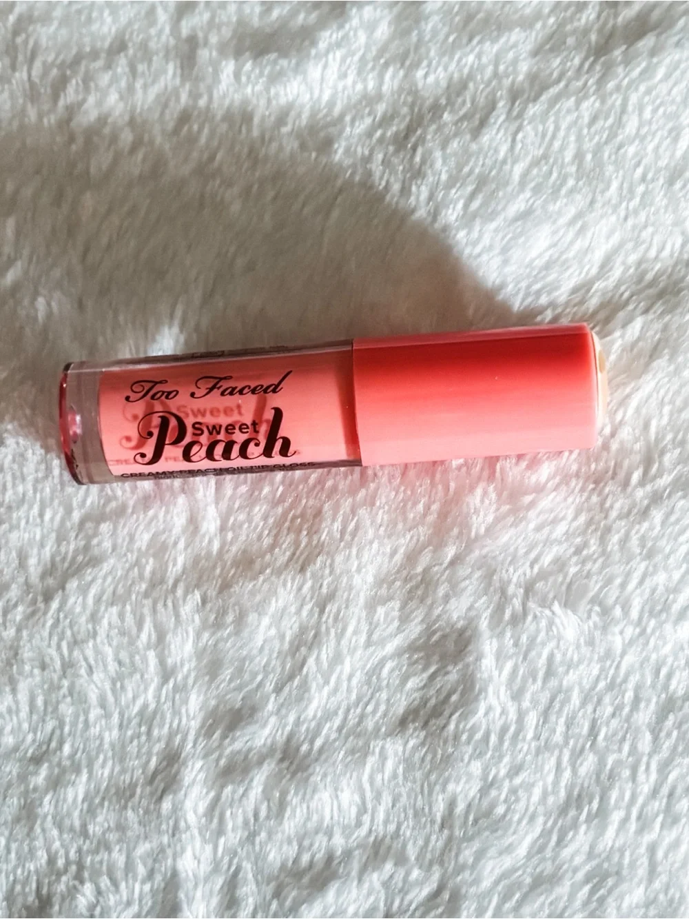 NIB! Too Faced Sweet Peach Creamy Peach Oil Lip Gloss - 0.4oz